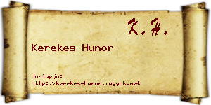 Kerekes Hunor névjegykártya